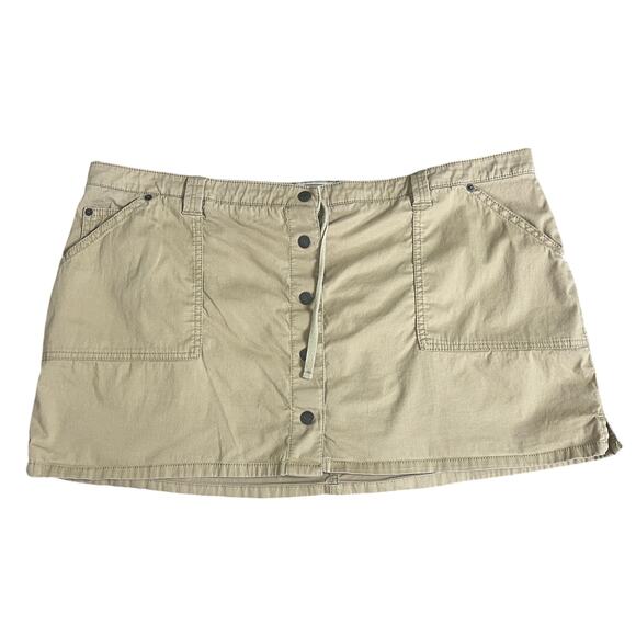 ABERCROMBIE‎ & FITCH  LOW RISE 90S KHAKI  MICRO MINI SKIRT SIZE XL Y2K - Picture 1 of 8